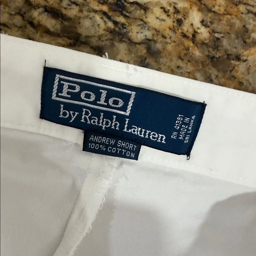 Polo Ralph Lauren Andrew White Pleated Shorts Men’s 38 Cotton Classic